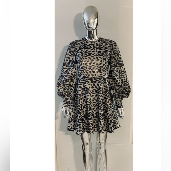 Rotate Birger Christensen Sequined Leopard Mini Dress 6 - Picture 5 of 7